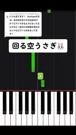 回る空うさぎ ピアノ弾き方と簡単演奏方法