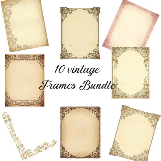 Vintage Frame Clipart | Antique Border PNG for Junk Journals (digital Download) - Etsy