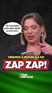 O BRASIL VIROU A REPÚBLICA DO ZAP ZAP! É inacreditável como se normalizou o pseudo-jornalismo de Daniela Lima, que transforma conversas com ministros do STF em conteúdo de programa de fofoca. Cai por terra a imparcialidade do jornalismo. Desmorona a liturgia do cargo. Vivemos sob o domínio do consórcio PT-STF-imprensa. É a república da companheirada e o povo que se vire! | Tiago J. Albrecht