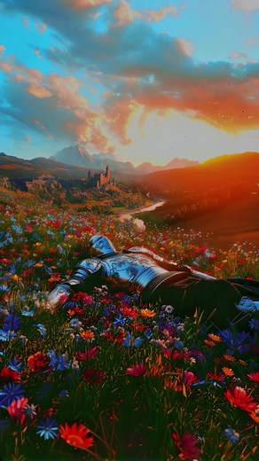 Knight Series - Dark Fantasy Medieval Aesthetics and Flowers Animation