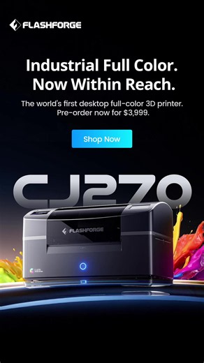 The world’s first desktop full-color 3D printer is here. Meet the Flashforge CJ270 — industrial full color, now within reach. Pre-order now for $3,999 👉: https://bit.ly/CJ270 #flashforge #CJ270 #FullColor3DPrinting #3dprinting #fyp