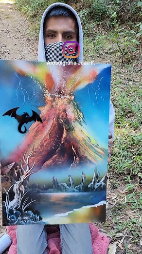 pintando un volcan en erupcion con spray #roma #spraypaint #spraypaintart #spraypainting #art #painting #paint #acrylic #usa #foryou #draw #japan #volcano | Aerosolgrafía Juan F.