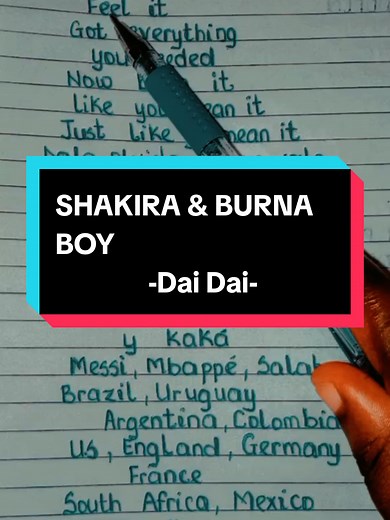 Shakira & Burna Boy - Dai Dai #shakira #daidailyrics #trending #worldcup2026 #foryoupage❤️❤️