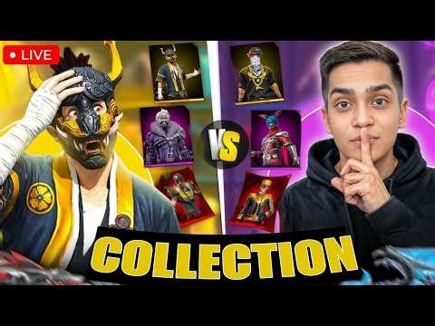 Your Collection vs Mine 😳 Who Wins? 🔥 Free Fire Drip Battle | V Badge Flex😎#shortsfeed #live