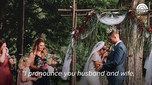 Watch this bride break down at the altar as she hears her late grandpa’s voice. | Today Show