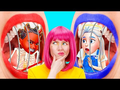 OMG! ANGEL AND DEMON CONTROL ME || Emoji In Real Life! Inside Out Good VS Evil Rules By 123 GO! BOYS
