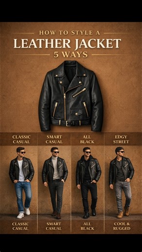 Link in bio 5 Ways to Wear a Leather Jacket | Men’s Fashion Guide #leathercollection #mensleather