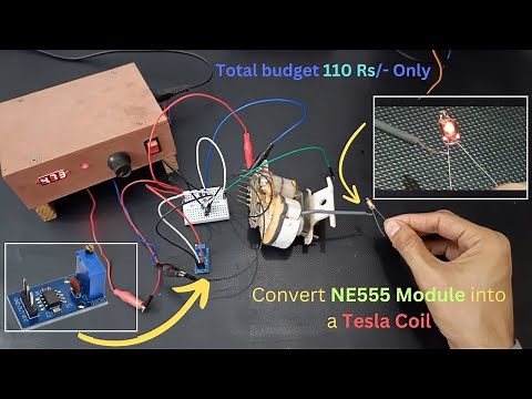 DIY Tesla Coil with NE555 Timer | High Voltage Experiment