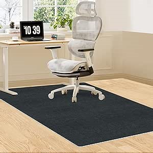 Office Chair Mat for Hardwood & Tile Floor,Home Carpet,55"x35" Computer Gaming Chair Mat, Large Floor Protector Rug,Anti-Slip Waterproof Easy Glide Floor Mat,for Work,Multi (Black, 55"×35")