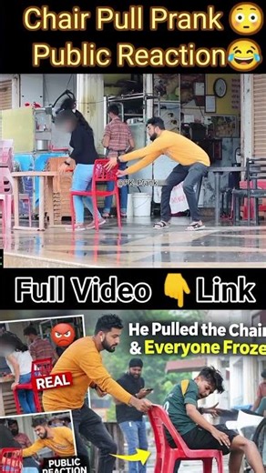 Public Chair Pull Prank 😂 #prank #comedy #funny