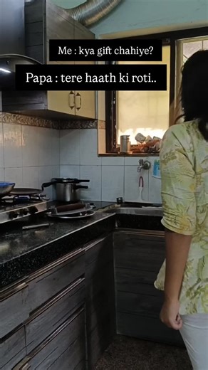 Neha Rudrawar l Nanded on Instagram: "Chahe tu kaise bhi bana..mai kha lunga🥹 First time making Chapati♥️ #giftfordad #dadsgift #dadslove"