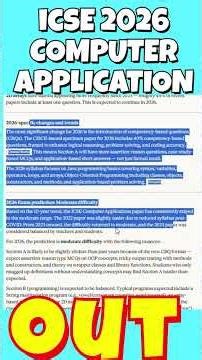 Class 10 ICSE Computer Complete Syllabus Revision 2026 | ICSE Class 10 Computer Board Exam 2026