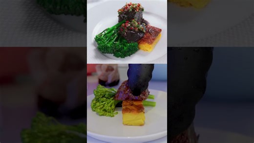 Plating a first class meal versus a real flight attendant