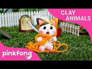 How to make a Kitty with Clay | Clay Animals | DIY | Animal Songs | Pinkfong Clay Time