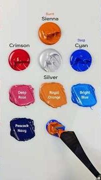 Blending bold colors like Burnt Sienna, Crimson, Silver & Deep Cyan 😊🎨 #colormixing #paint #Painting