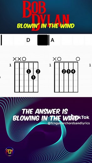 Bob Dylan - Blowin' in the Wind | Scrolling Guitar Chords & Lyrics #guitarchordsandlyrics #scrollingguitarchords #guitarchords #scrollingchords #easychords #bobdylan