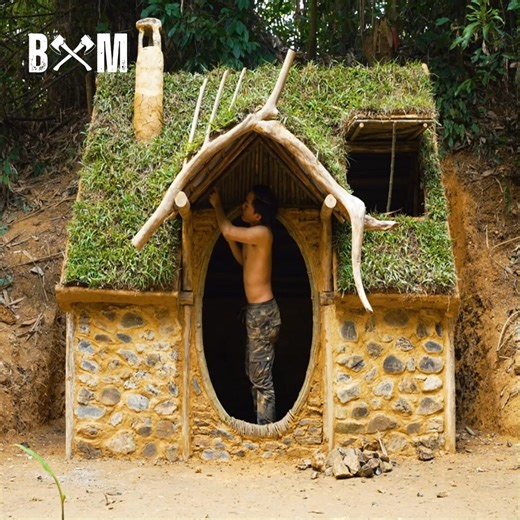 3.9K reactions · 49 shares | Build a Warm Survival Cabin - Making Wooden Doors to Complete the House | Bushcraft Master | Facebook