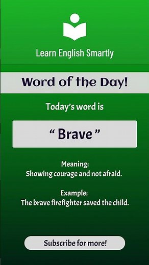 Brave Meaning | Word of the Day | #LearnEnglishSmartly