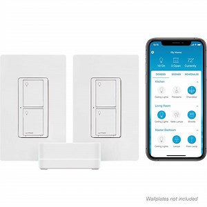 Lutron Caseta Smart Lighting Switch (2 Count) Starter Kit, Neutral Wire Required (CASETA-2SWITCH) CASETA-2SWITCH - The Home Depot