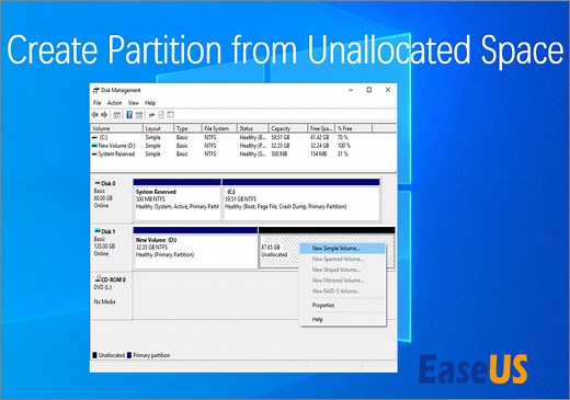 How to Create Partition from Unallocated Space in Windows 10