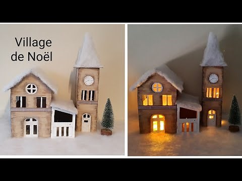 Cardboard christmas village