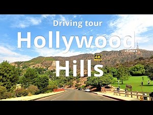 Driving Hollywood Hills 4K. Hollywood Sign