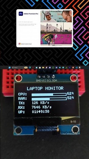 CPU monitor with esp32 #computer #diy #iot #tutorial