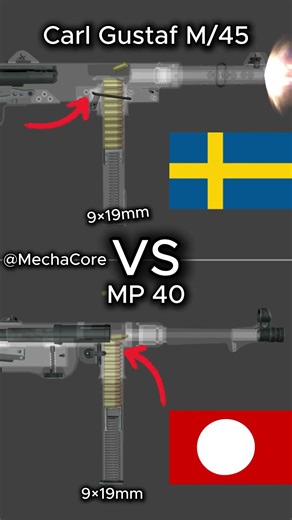 M/45 VS MP 40 Firing Mechanisms Side by Side #mechanics #shorts