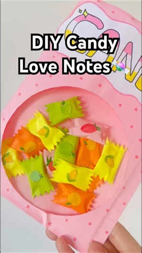 Easy DIY Candy Love Notes🍬💘 #easy #diy #candy #love #notes #satisfying #kawaii #fypシ #art #craft