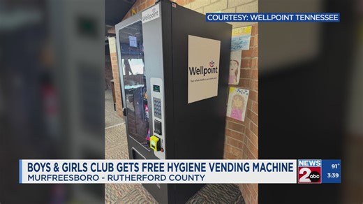 Boys & Girls Club gets free hygiene vending machine