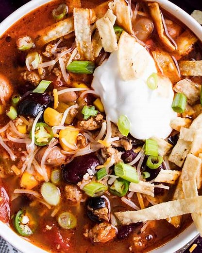 Hearty Crockpot Taco Soup - The Chunky Chef