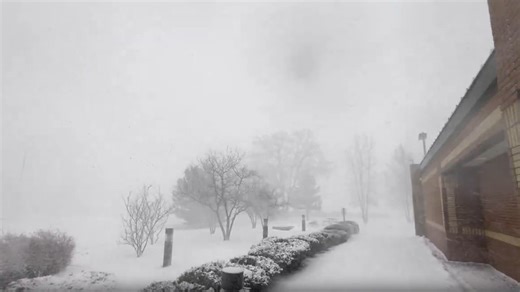 Near zero visibility as a winter storm hits northern Arizona