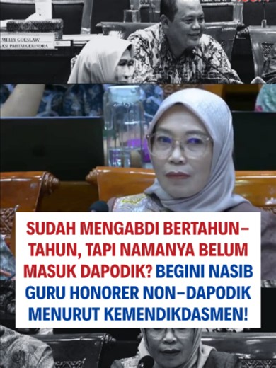 Sudah mengabdi bertahun-tahun, tapi namanya belum masuk Dapodik? Begini nasib guru honorer non-Dapodik menurut Kemendikdasmen! Dalam rapat kerja bersama Komisi X DPR RI pada Rabu (15/7/2026), Dirjen GTK Kemendikdasmen, Prof. Nunuk Suryani, memaparkan data guru di Indonesia per Januari 2026 yang mencapai 2,9 juta orang. Saat ini, masih ada 137.000 guru yang belum memiliki sertifikat pendidik dan sekitar 200.000-an guru belum S1, sehingga belum menerima tunjangan profesi. Muncul pertanyaan krusial