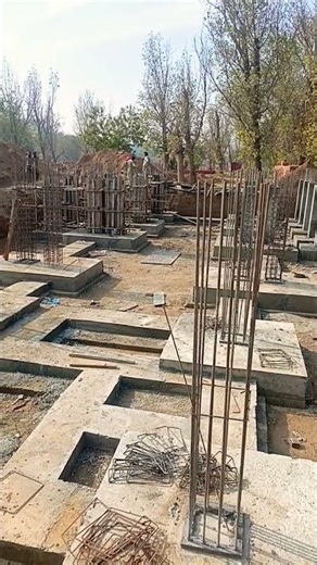 Steel structure of RCC reinforcement cement concrete column, raft #steel #construction #heavycivil