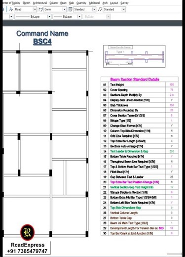 Auto-Generate Beam Section Type 4 | RcadExpress