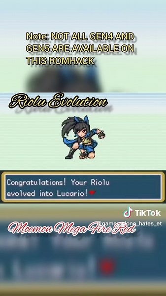 Riolu Evolution in Moemon Mega Fire Red