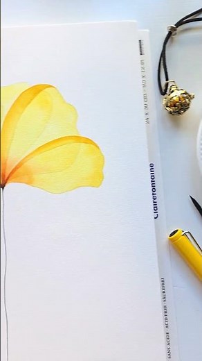 How to Paint WatercolorTransparent - Yellow Layered Silk Flower #watercolor #art #painting
