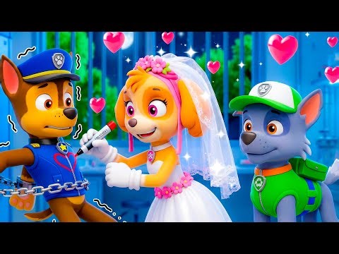 Chase, Skye, and Rocky’s Wedding Adventure: Love in the Air! | Paw Patrol Animation 🐾💖