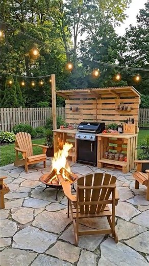 DIY Backyard BBQ Station from Pallets 🔥 | Budget Outdoor Kitchen Idea