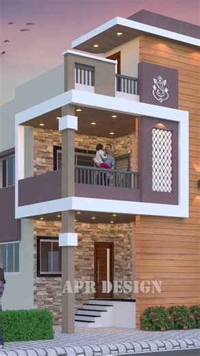 Double floor house front elevation design / #aprdesign06 #shorts #housedesign #ahhomedesigner #home