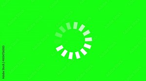 Animated circle loading on green screen, Loading circle icon on animation video background, Loading circle icon animation on green screen background. Loading Circle, Video. Loading Animation.