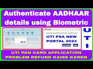 Authenticate AADHAAR details Biometrically UTI new pan apply problem / uti pan apply biometric error