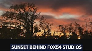 Stunning sunset behind FOX54 studios