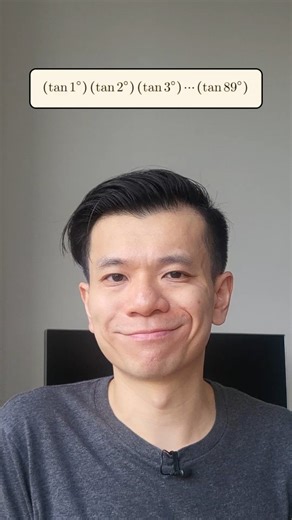 Holden Tran on Instagram: "Sometimes, I wonder if my students are still paying attention in class. 🤔 So, I like to give them the following problem to see how well they know their trigonometric identities and also to determine their level of wakefulness. 🫠 What is the value of (tan 1°)(tan 2°)(tan 3°)...(tan 89°)? No calculators! 🙅‍♂️ But, you can use cofunction and reciprocal identities. 😉 #math #maths #mathematics #trigonometry #solve Background music: "Ultimate Comedy Music Vol. 4" by Sasc