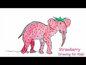 How To Draw Strawberry Elephant 🍓🐘 | Cute Drawing for Kids!