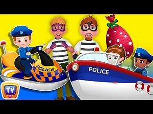 ChuChu TV Police Chase Thief in Police Boat & Save Huge Surprise Egg Toys Gifts from Creepy Ghosts