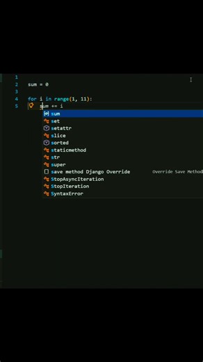 Beginner Python Trick: Sum Program(First 1 to 10 Number).#shorts #coding #python #programming