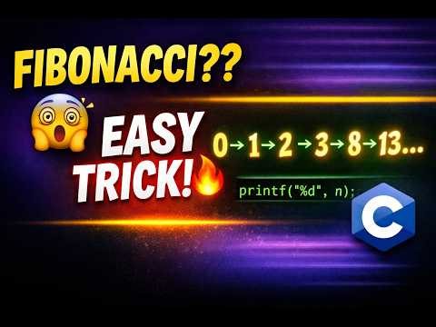Fibonacci Series in C 🔥 Easy Trick You’ll Never Forget! | In Telugu