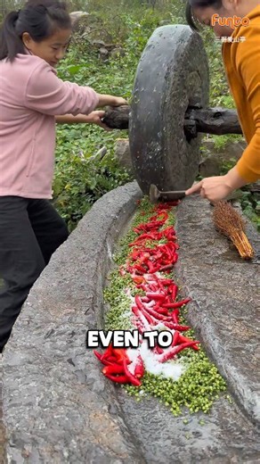 How Villagers Use a Stone Mill to Prepare Natural Food! This video shows the traditional Asian stone mill, a natural method used in villages for generations. By rolling a heavy stone over maize, millet, soybeans, chilies, and green beans, people create fresh flour and flavorful paste without machines. This slow, hand-powered process keeps the original taste and texture of the food. A true look into Asian village life and traditional food preparation. #AsianVillageLife #StoneMillGrinding #Traditi