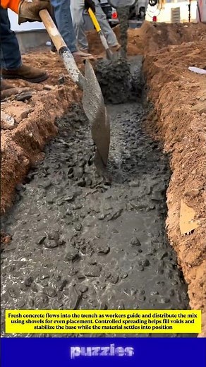 Concrete Pouring into Foundation Trench — Raw Construction Process!